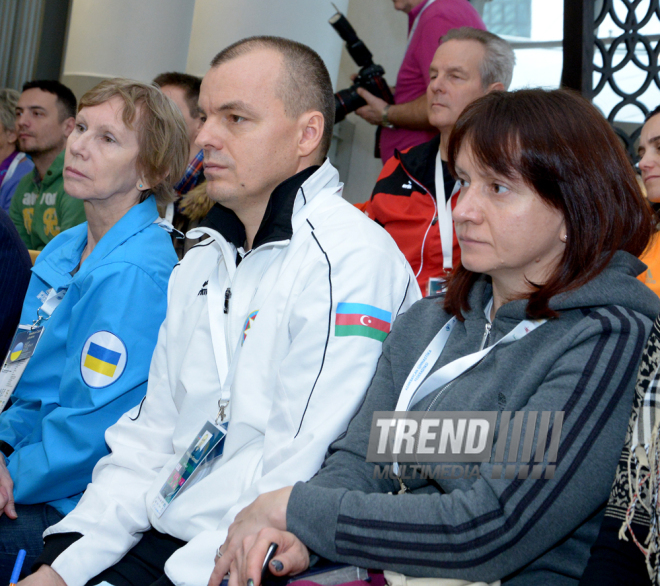 Bakıda idman gimnastikası üzrə Dünya Kubokuna gəlmiş nümayəndə heyəti rəhbərləri və üzvlərinin görüşü keçirilib. Azərbaycan, 18 fevral, 2016